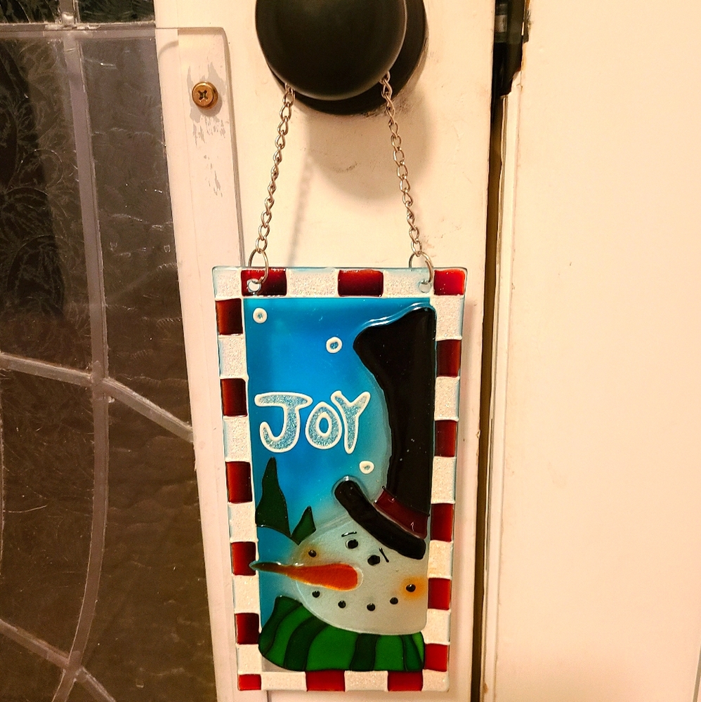 Snowman Glass Hanger